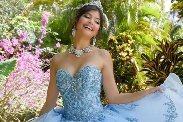 elegancia formal wear light blue quinceanera dresss