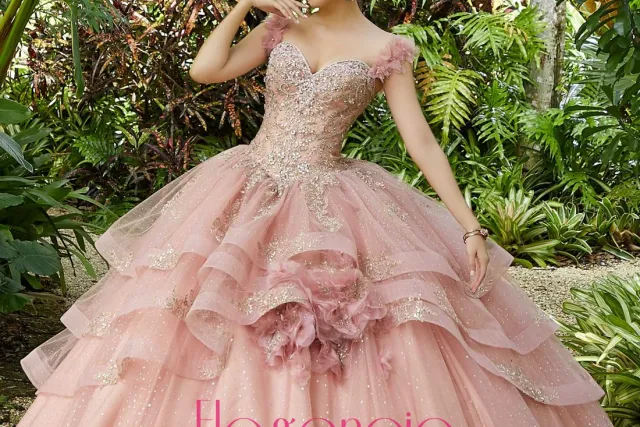 elegancia formal wear light pink quinceanera dress