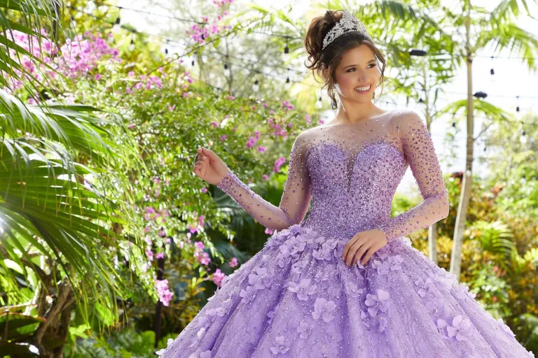 Elegancia Formal wear purple quinceanera dress